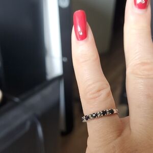 5 genuine Sapphires And 925 Silver Ring